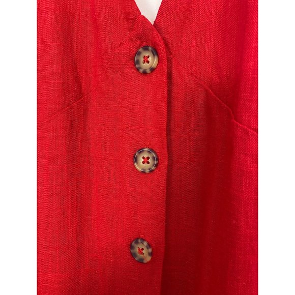Band of Gypsies Linen Blend Jumpsuit Split Leg Burton Front Red Small NWT - Picture 6 of 15